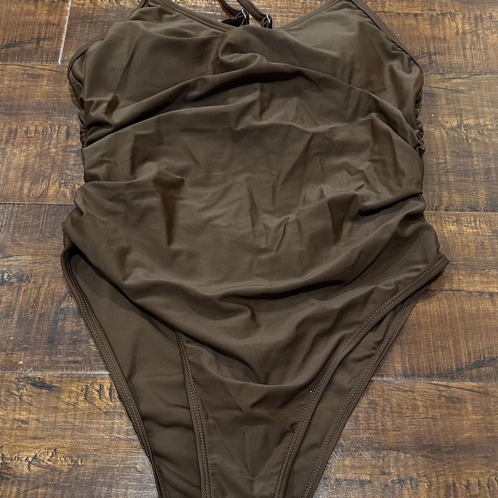 Brown One-Piece Swimsuit
